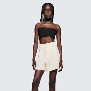 Zara Cream Silk Shorts sz 6